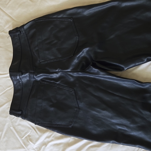 7 for all mankind faux leather black pants high rise ankle xs 7fam - Picture 5 of 8